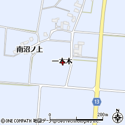 秋田県大仙市角間川町一本木周辺の地図