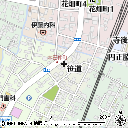 秋田県由利本荘市笹道6周辺の地図