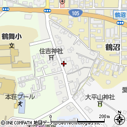 秋田県由利本荘市新組町周辺の地図