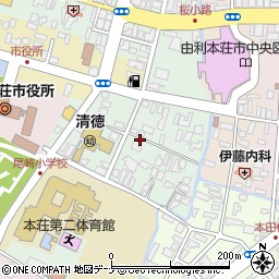 秋田県由利本荘市桜小路周辺の地図