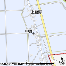 秋田県大仙市角間川町（中野）周辺の地図