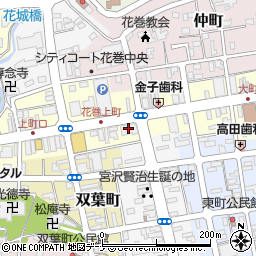 岩手銀行花巻北支店周辺の地図