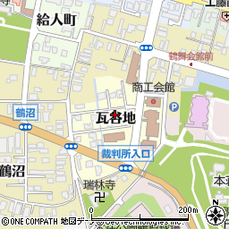 秋田県由利本荘市瓦谷地19周辺の地図