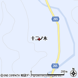 秋田県横手市大森町八沢木十二ノ木周辺の地図