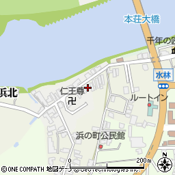 秋田県由利本荘市浜ノ町14周辺の地図