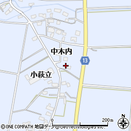 秋田県大仙市角間川町中木内132周辺の地図
