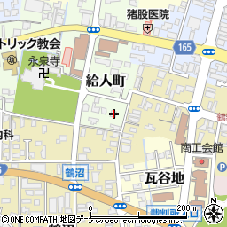 秋田県由利本荘市給人町59周辺の地図