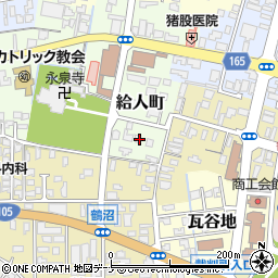 秋田県由利本荘市給人町57周辺の地図