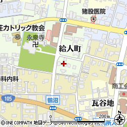 秋田県由利本荘市給人町56周辺の地図