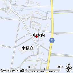 秋田県大仙市角間川町中木内151周辺の地図