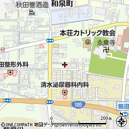 秋田県由利本荘市給人町93周辺の地図