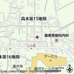 岩手県花巻市高木第１５地割20-38周辺の地図