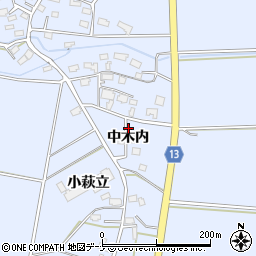 秋田県大仙市角間川町中木内143周辺の地図