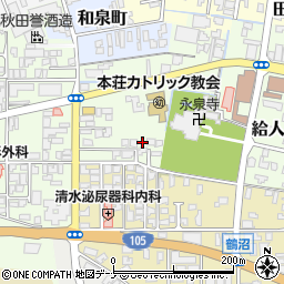 秋田県由利本荘市給人町95周辺の地図