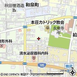 秋田県由利本荘市給人町95-9周辺の地図