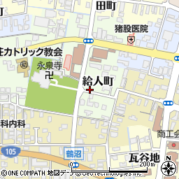 秋田県由利本荘市給人町40周辺の地図