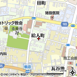 秋田県由利本荘市給人町39-3周辺の地図