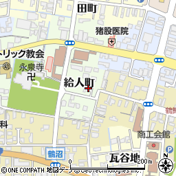 秋田県由利本荘市給人町38周辺の地図