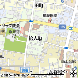 秋田県由利本荘市給人町39-2周辺の地図