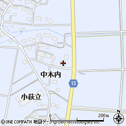 秋田県大仙市角間川町中木内157周辺の地図