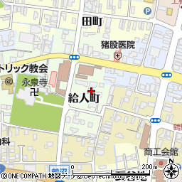 秋田県由利本荘市給人町39-5周辺の地図