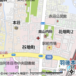 秋田県由利本荘市花畑町周辺の地図