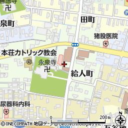 秋田県由利本荘市給人町43周辺の地図