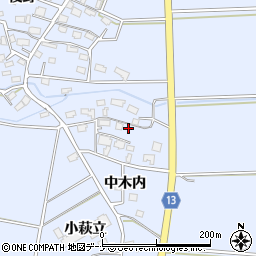秋田県大仙市角間川町中木内158周辺の地図