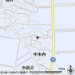 秋田県大仙市角間川町中木内159周辺の地図