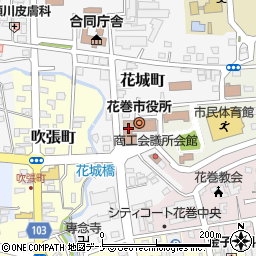 花巻市役所周辺の地図