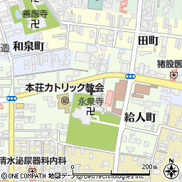 秋田県由利本荘市給人町70-4周辺の地図