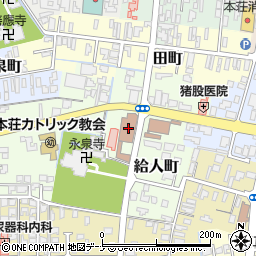 秋田県由利本荘市給人町43-1周辺の地図