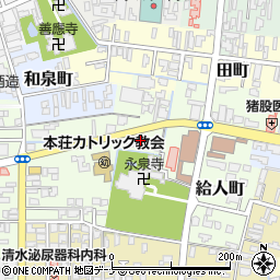 秋田県由利本荘市給人町70周辺の地図