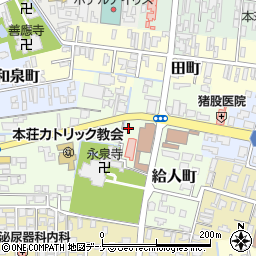 秋田県由利本荘市給人町36周辺の地図