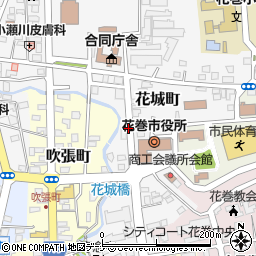 花巻市役所前周辺の地図