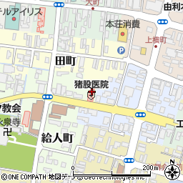 秋田県由利本荘市給人町6周辺の地図