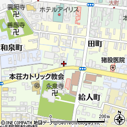 秋田県由利本荘市給人町71周辺の地図