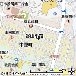 秋田県由利本荘市谷山小路周辺の地図