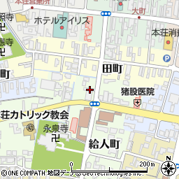 秋田県由利本荘市給人町32-1周辺の地図
