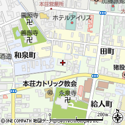 秋田県由利本荘市給人町73周辺の地図