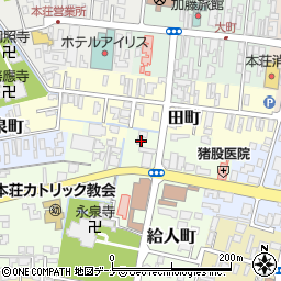 秋田県由利本荘市給人町31周辺の地図