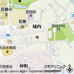 岩手県花巻市城内周辺の地図