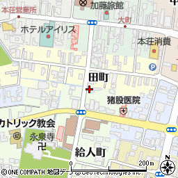 秋田県由利本荘市給人町23周辺の地図