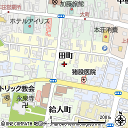 秋田県由利本荘市給人町24周辺の地図