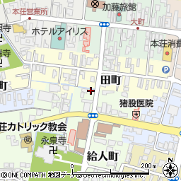 秋田県由利本荘市給人町30周辺の地図