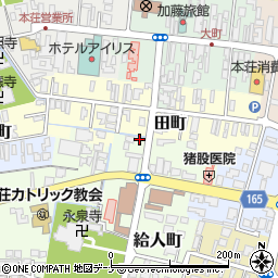 秋田県由利本荘市給人町30周辺の地図