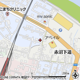 秋田県由利本荘市赤沼下93-8周辺の地図