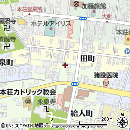 秋田県由利本荘市給人町12周辺の地図