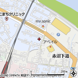 秋田県由利本荘市赤沼下95周辺の地図