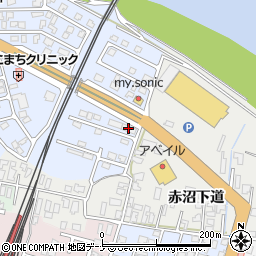 秋田県由利本荘市赤沼下98-1周辺の地図